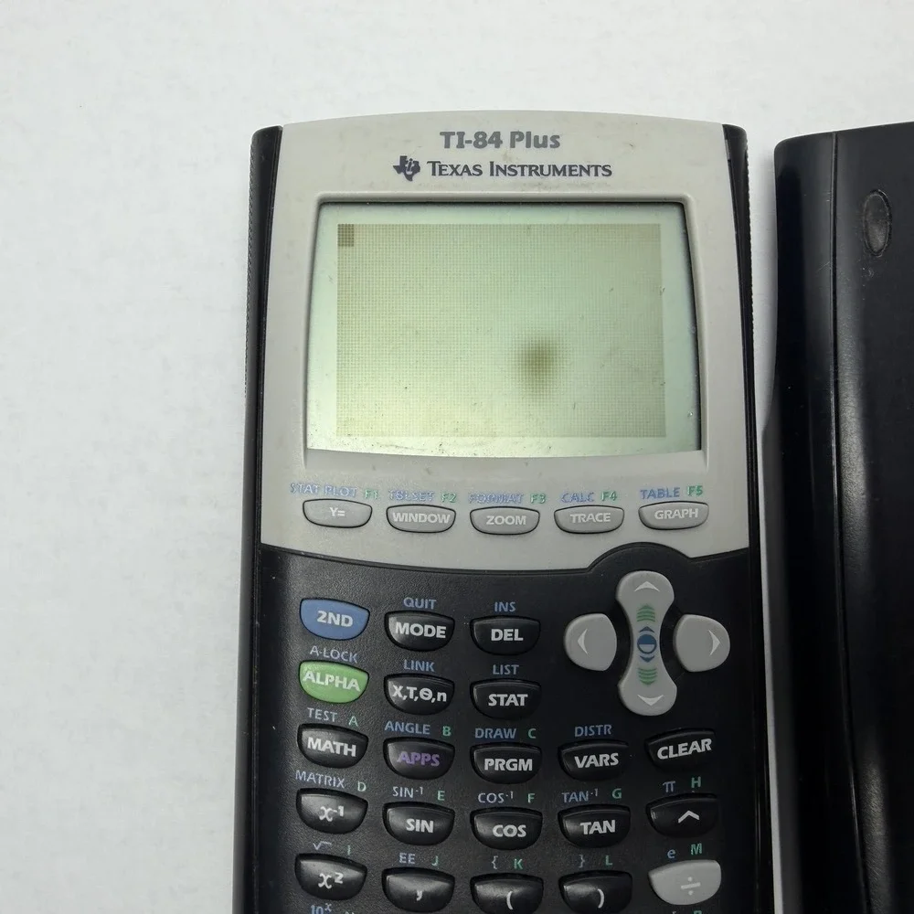 Texas Instruments TI-84 Plus Graphing Calculator Black With Cover Tested Working